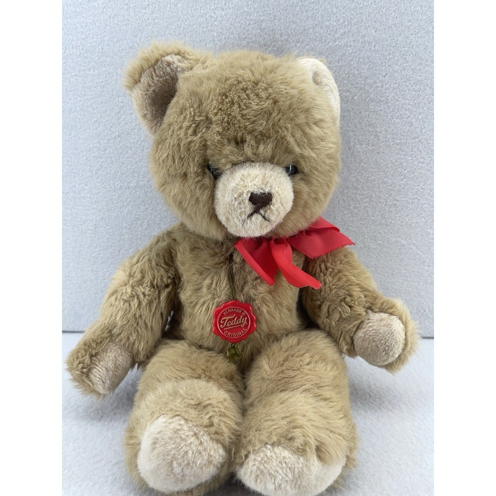 Vintage Tan Mohair HERMANN TEDDY ORIGINAL Jointed Bear w/Tag